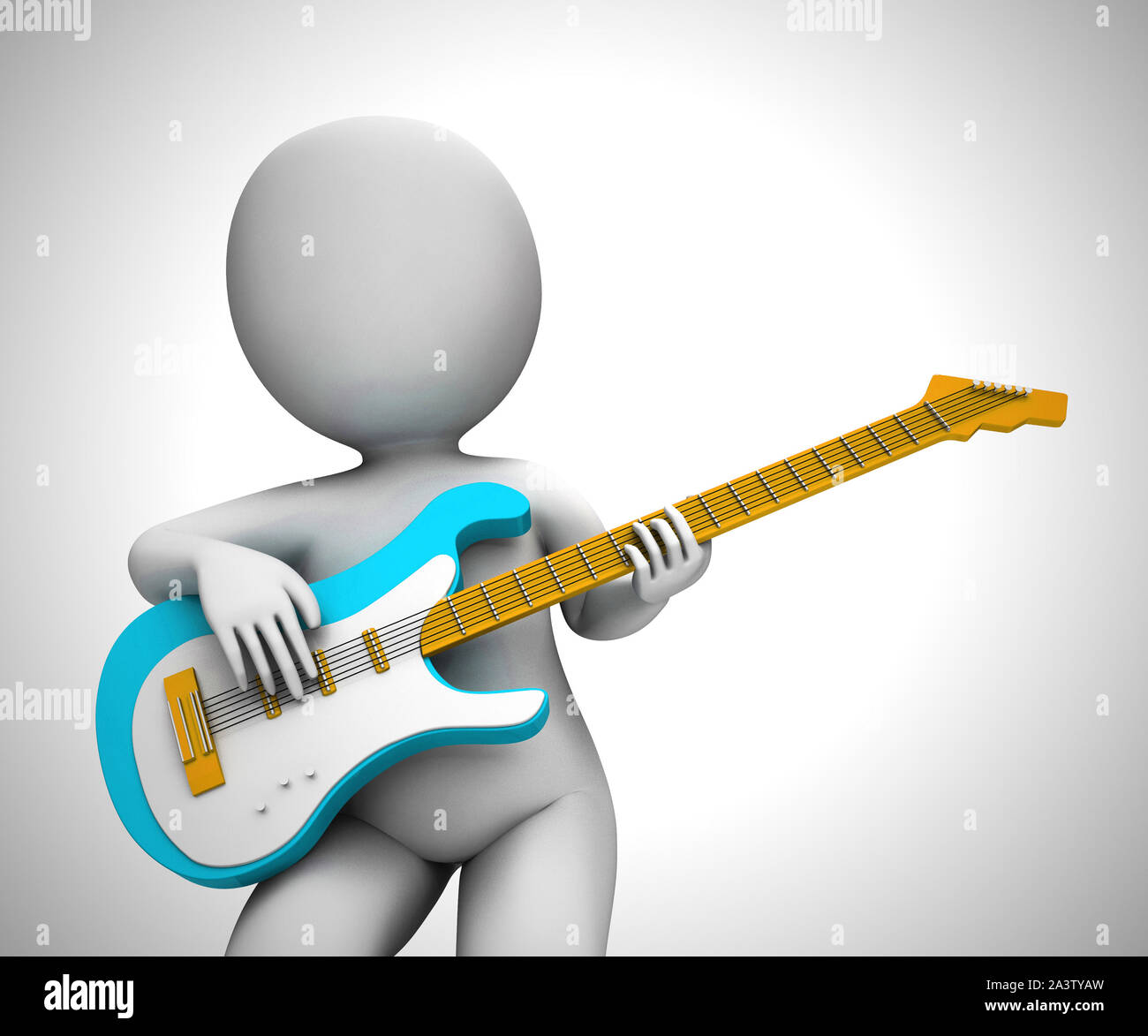 Electric guitar used by a lead guitarist in rock and roll or instrumental music. A group playing and pop - 3d illustration Stock Photo Alamy