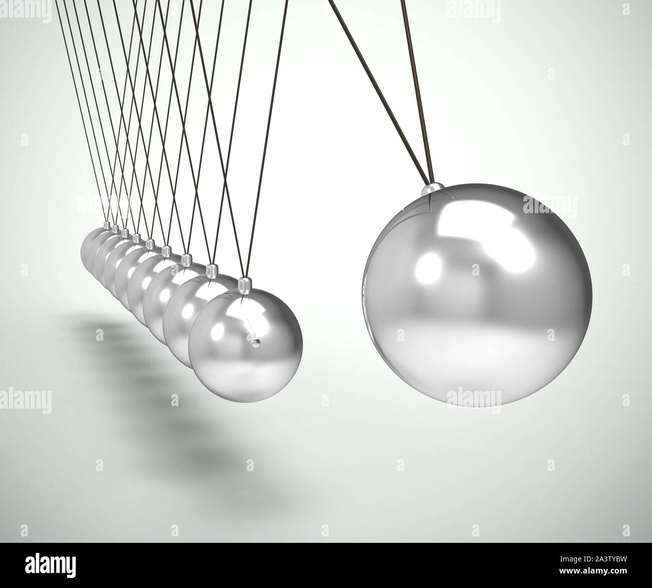 3d Rendering Of A Newton S Cradle With A Momentum Swing Movement
