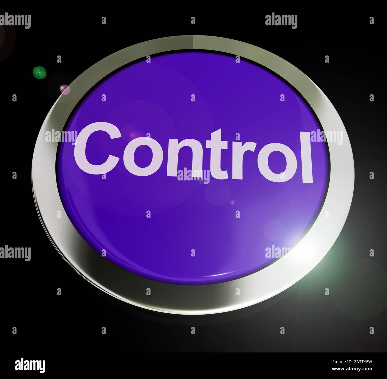 Control button used to regulate or operate remote machinery. A push