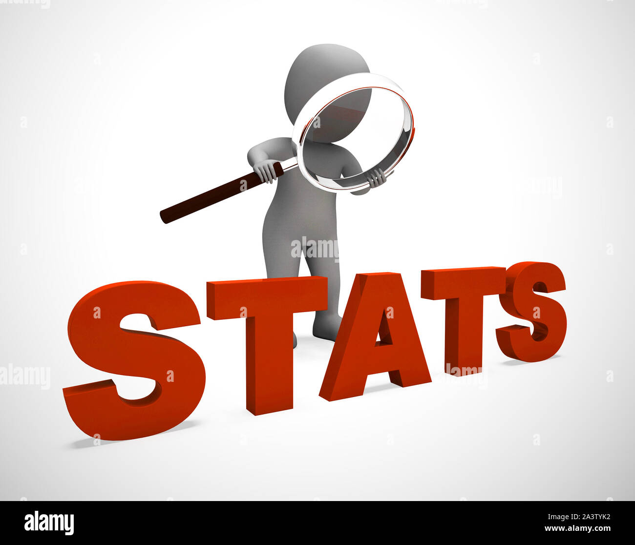Stats concept icon mean statistics and numeric figures. A census computation or business intelligence - 3d illustration Stock Photo