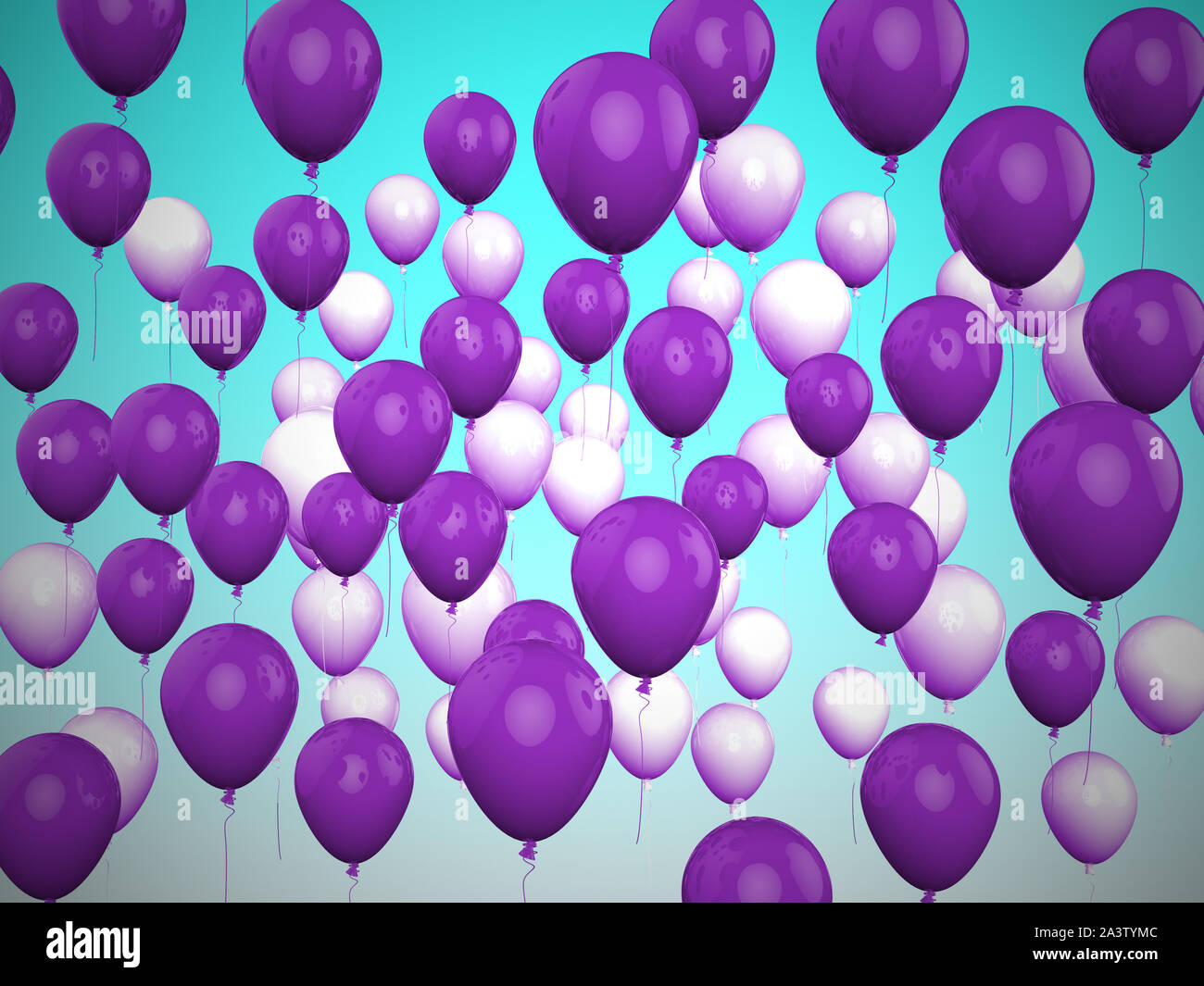 Colorful balloons blue background or backdrop used for party
