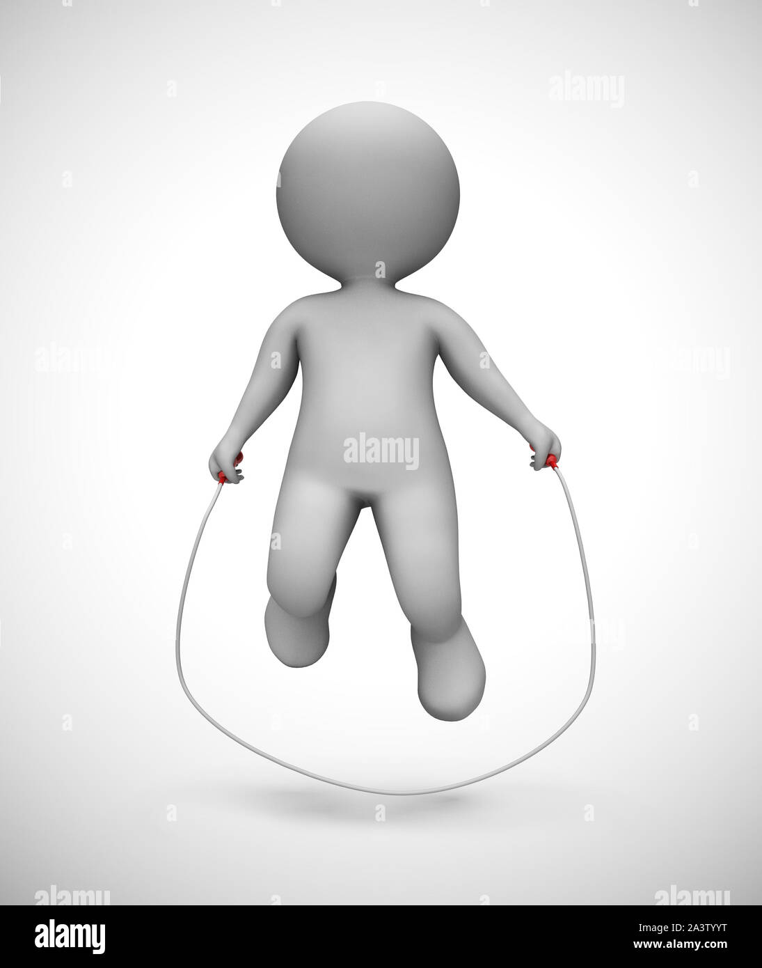 Skipping for exercise means jumping over a rope. Sporty and active at