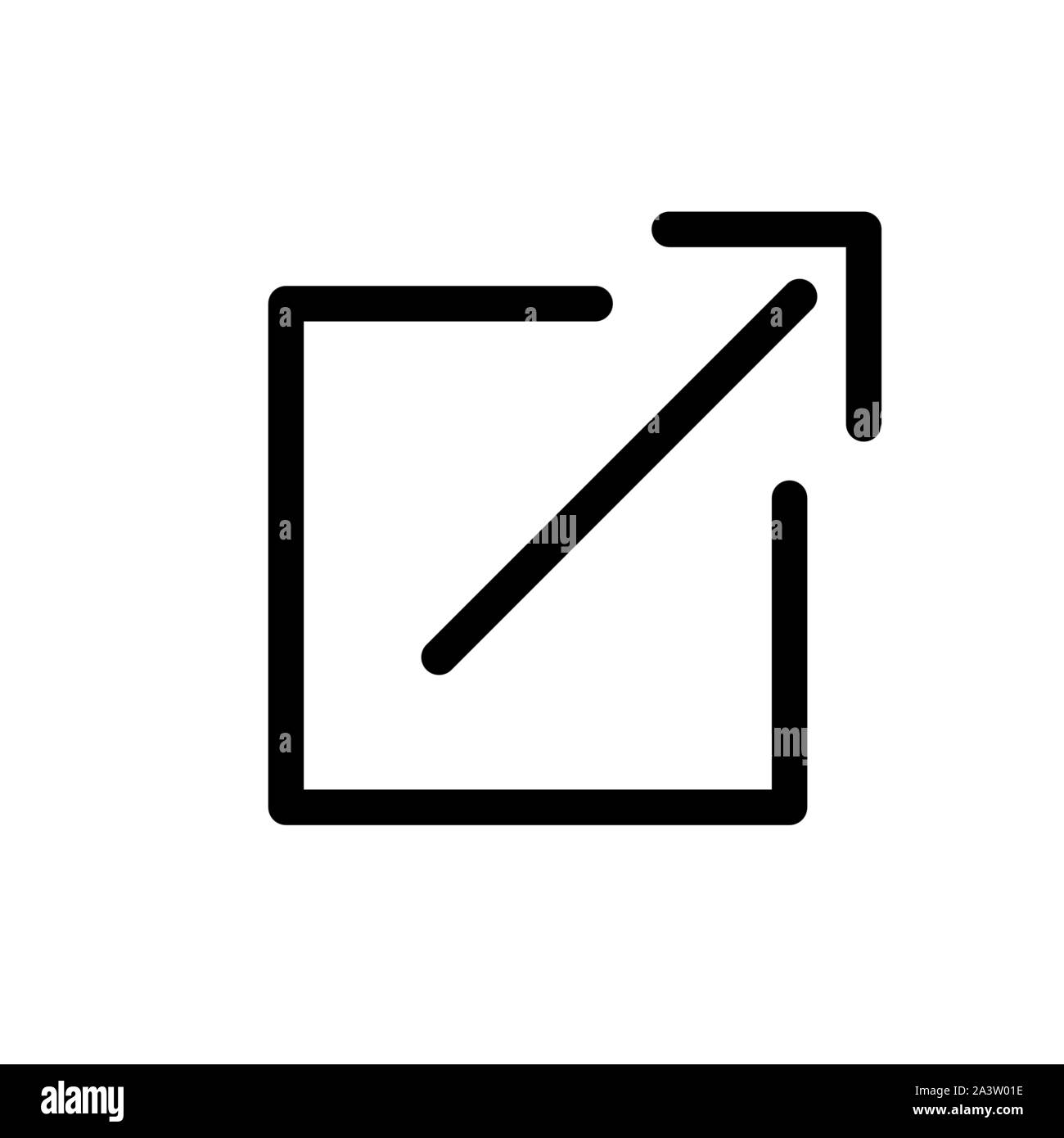 External Link icon w box and arrow - leaving app to go to website Stock Vector