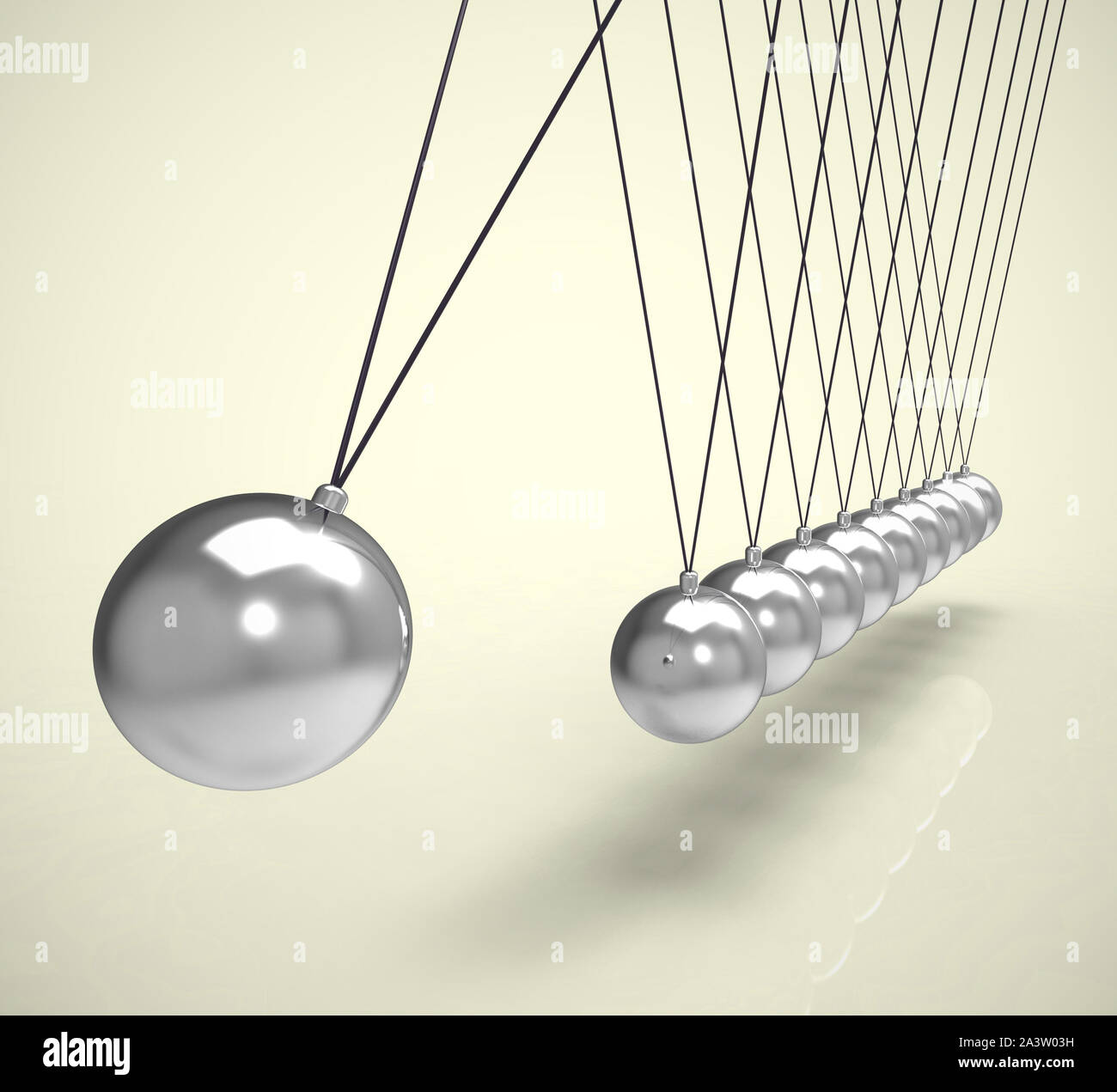 3d Rendering Of A Newton S Cradle With A Momentum Swing Movement