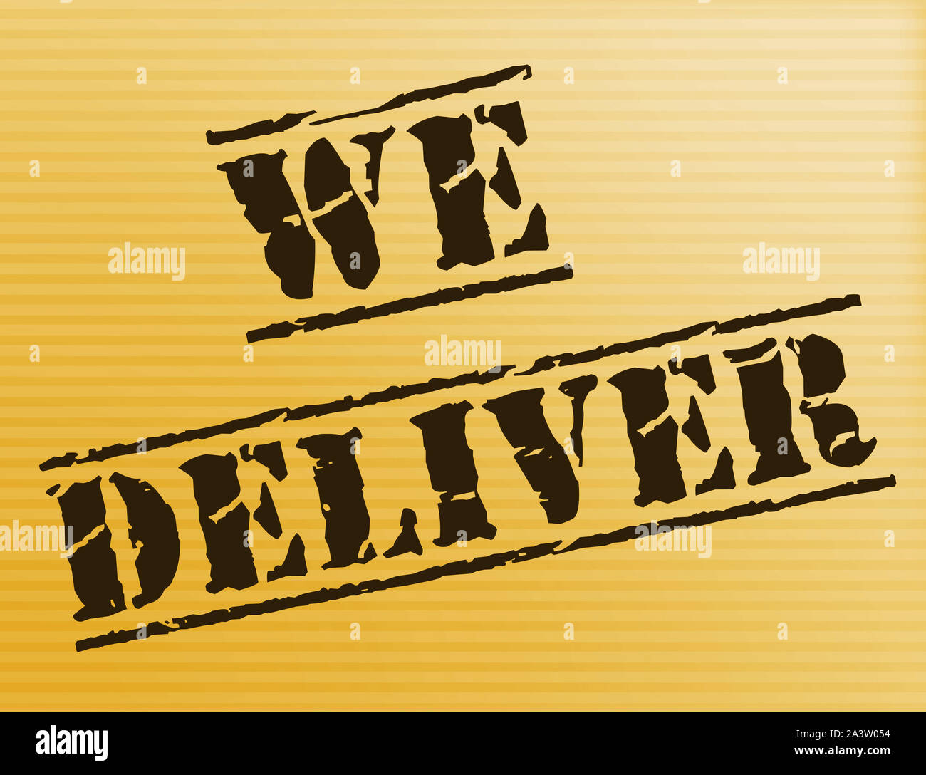 We deliver stamp means free delivery available on order. Shipman or postal freight possible - 3d illustration Stock Photo