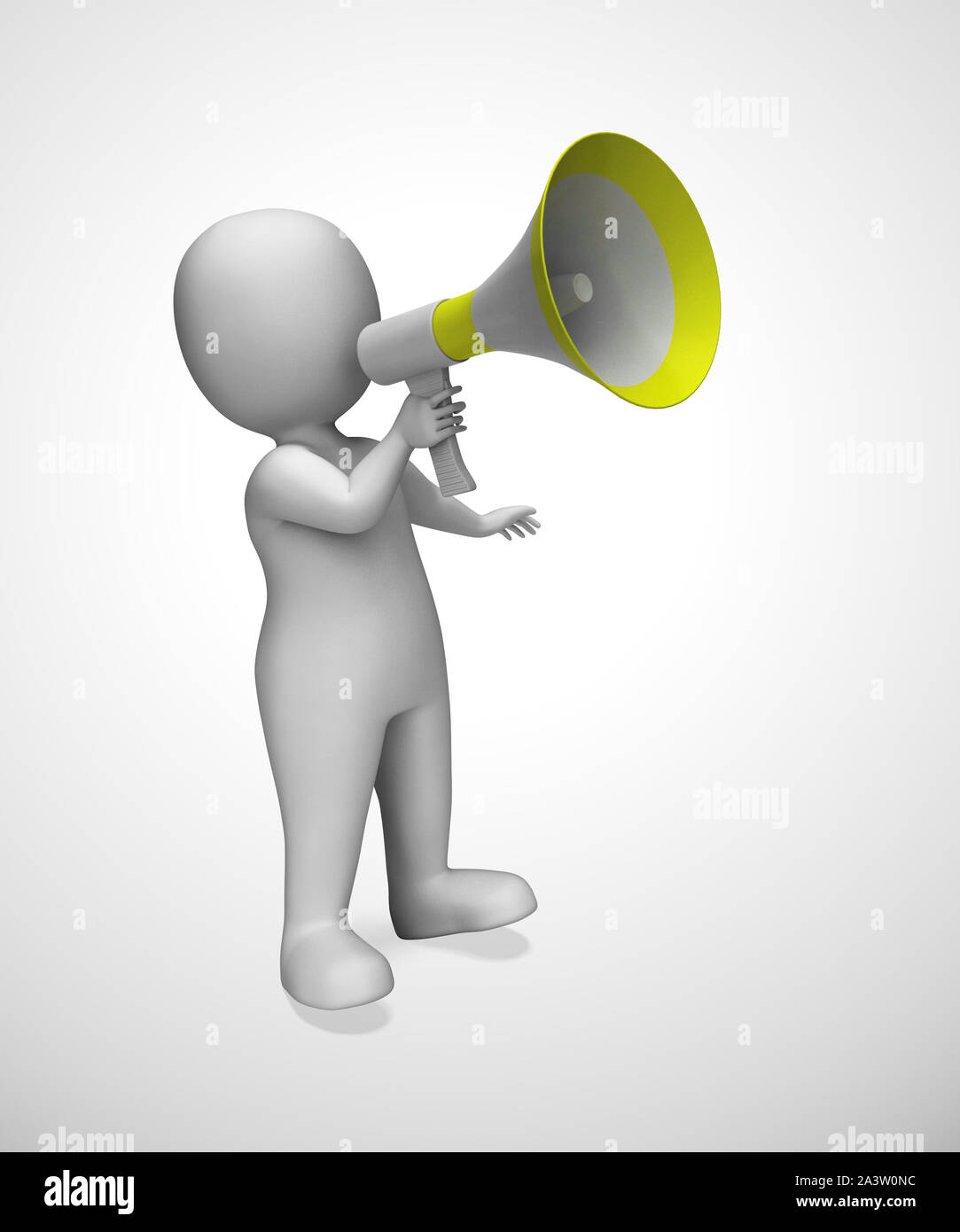 Megaphone used to give opinion announcement or make a speech. Loud hailer proclaiming complaint and grievance - 3d illustration Stock Photo