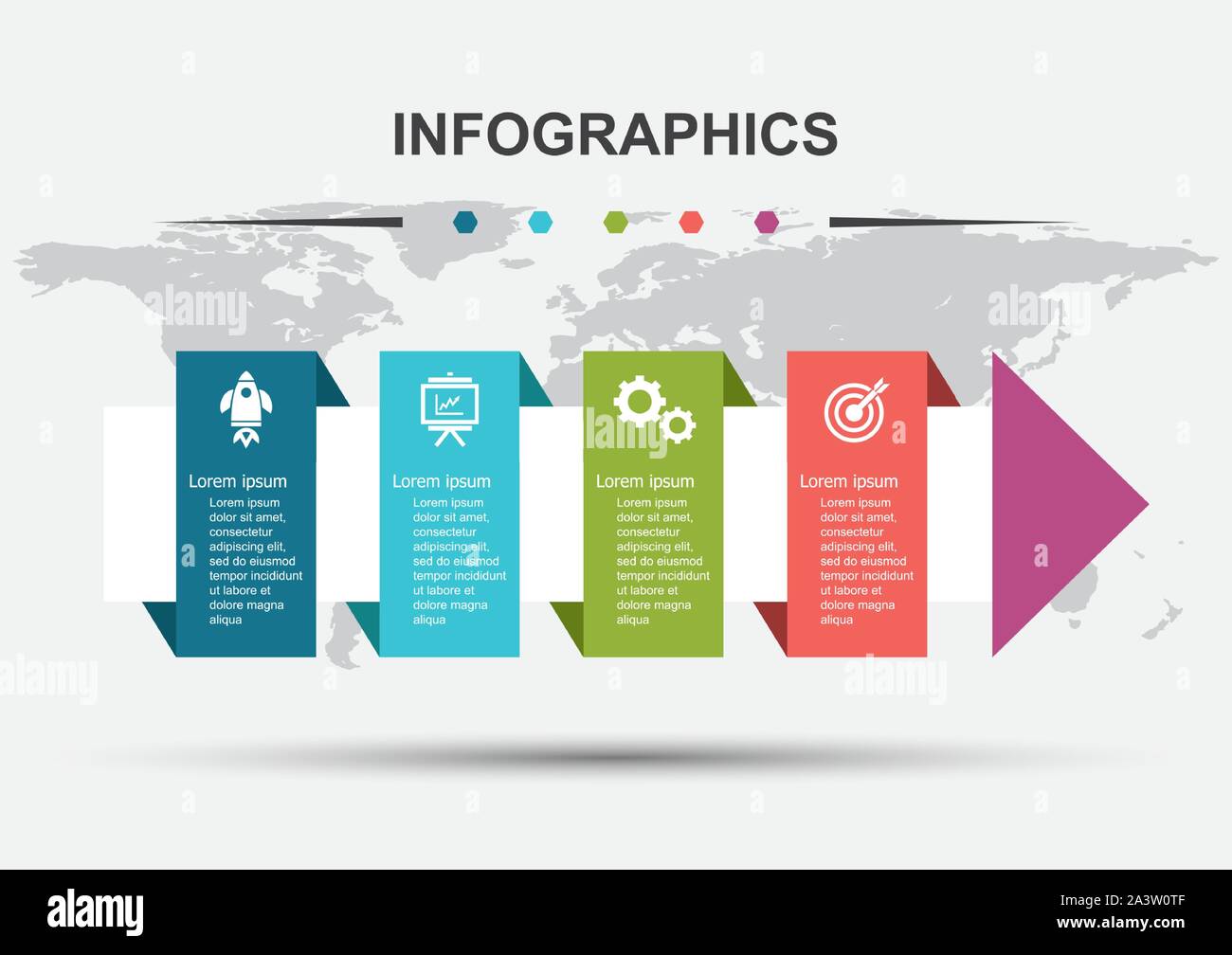 Infographic design template with step arrow, stock vector Stock Vector ...