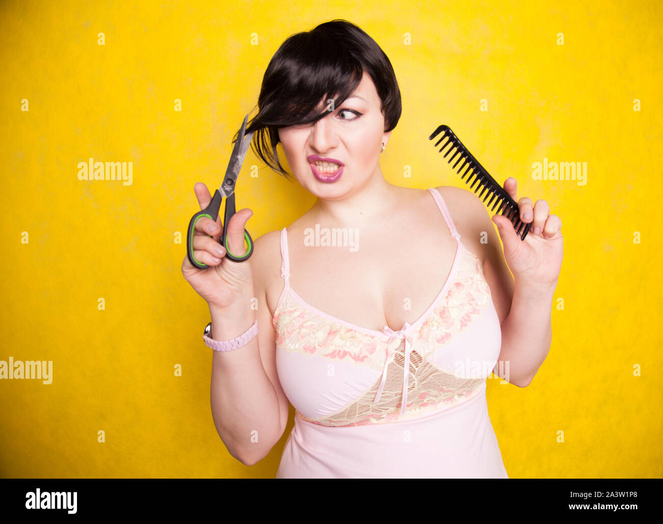 Short Haircut Women Stock Photos Short Haircut Women Stock