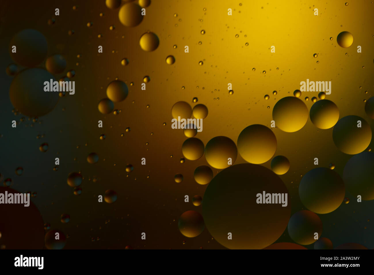Abstract background with golden bubbles Stock Photo