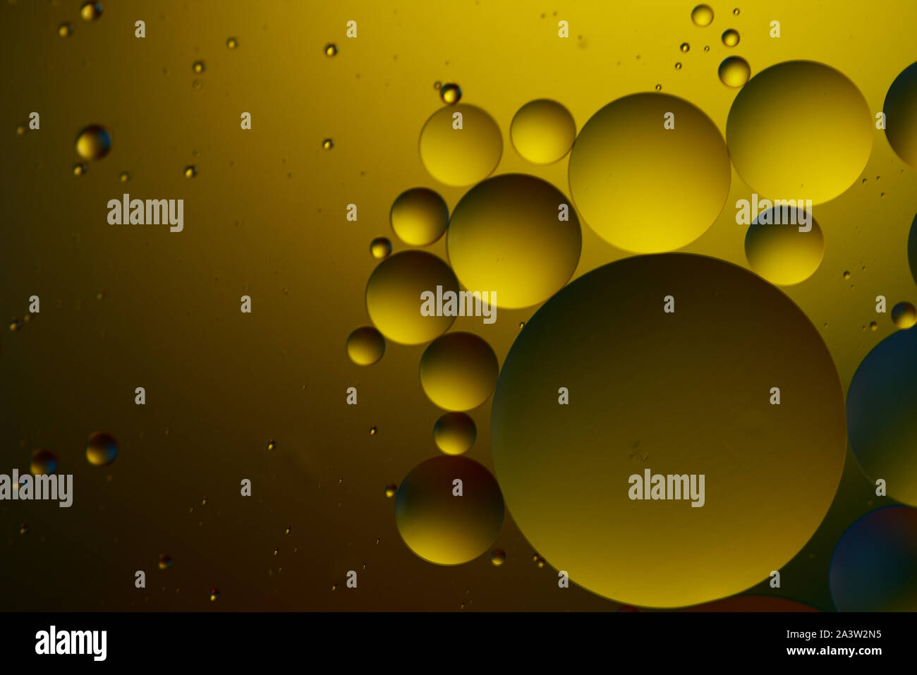 Abstract background with golden bubbles Stock Photo