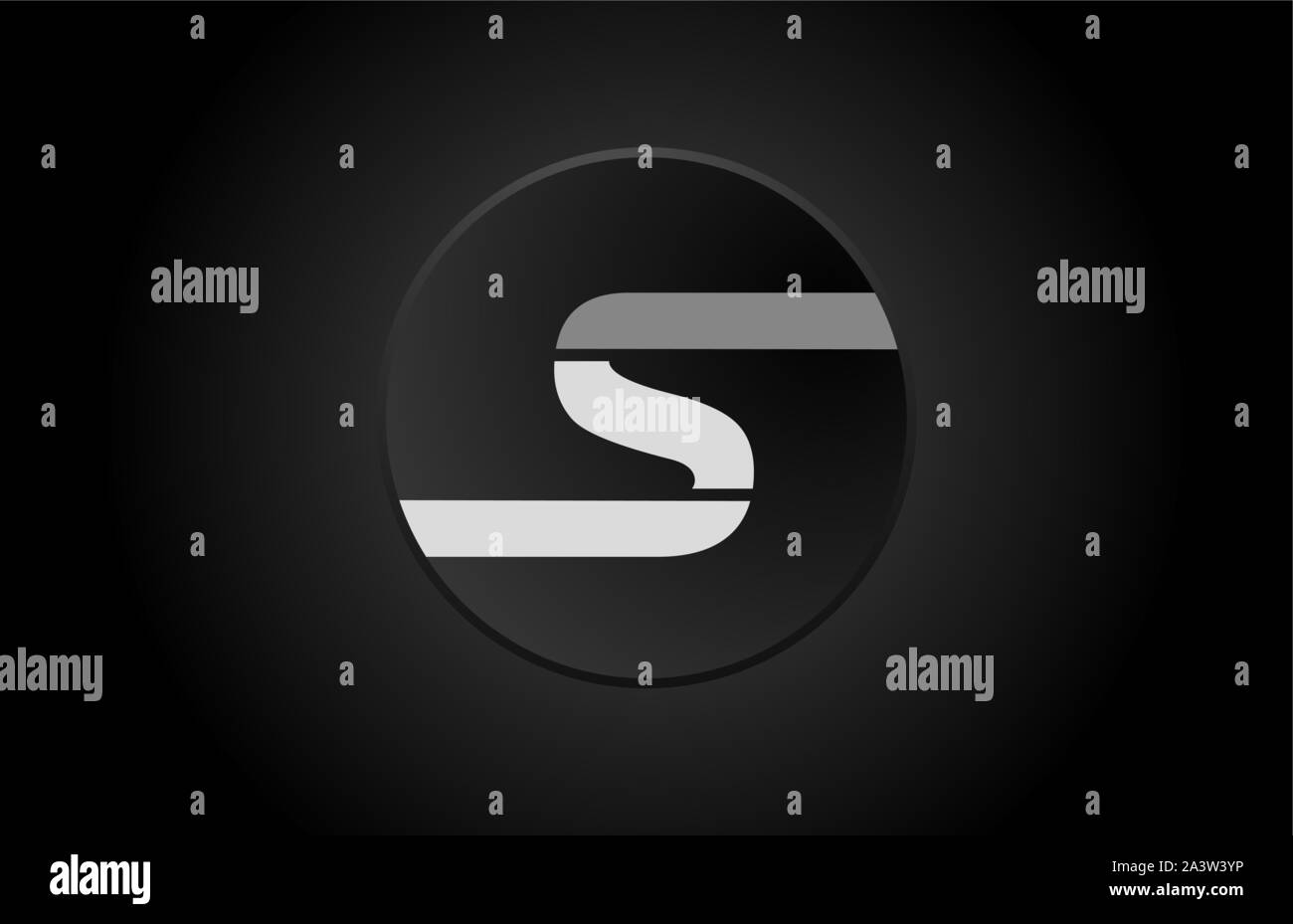 black and white alphabet letter s circle logo design suitable for a ...