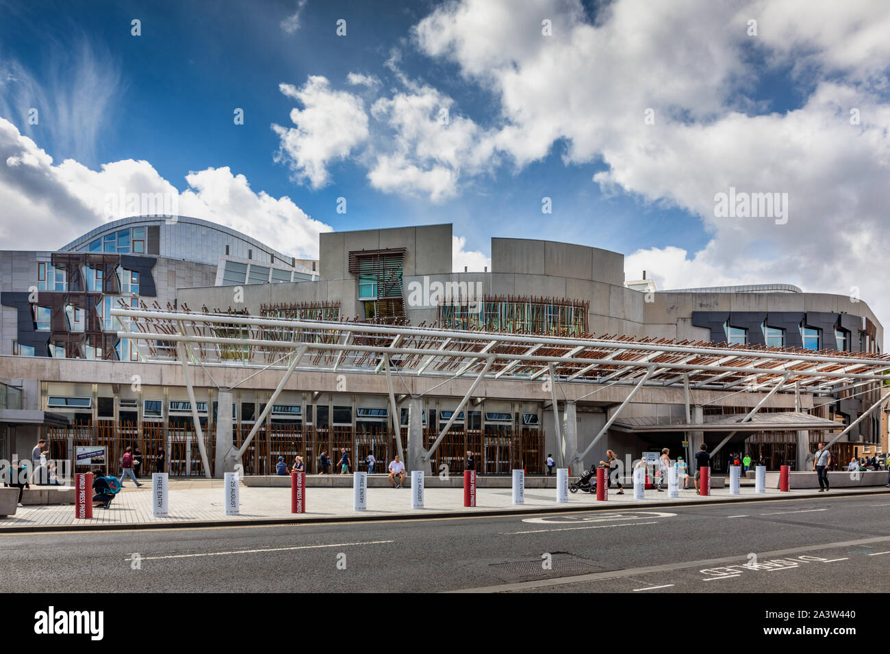 The Scottish Parliament Building is the home of the Scottish Parliament at Holyrood, within the UNESCO World Heritage Site in central Edinburgh Stock Photo