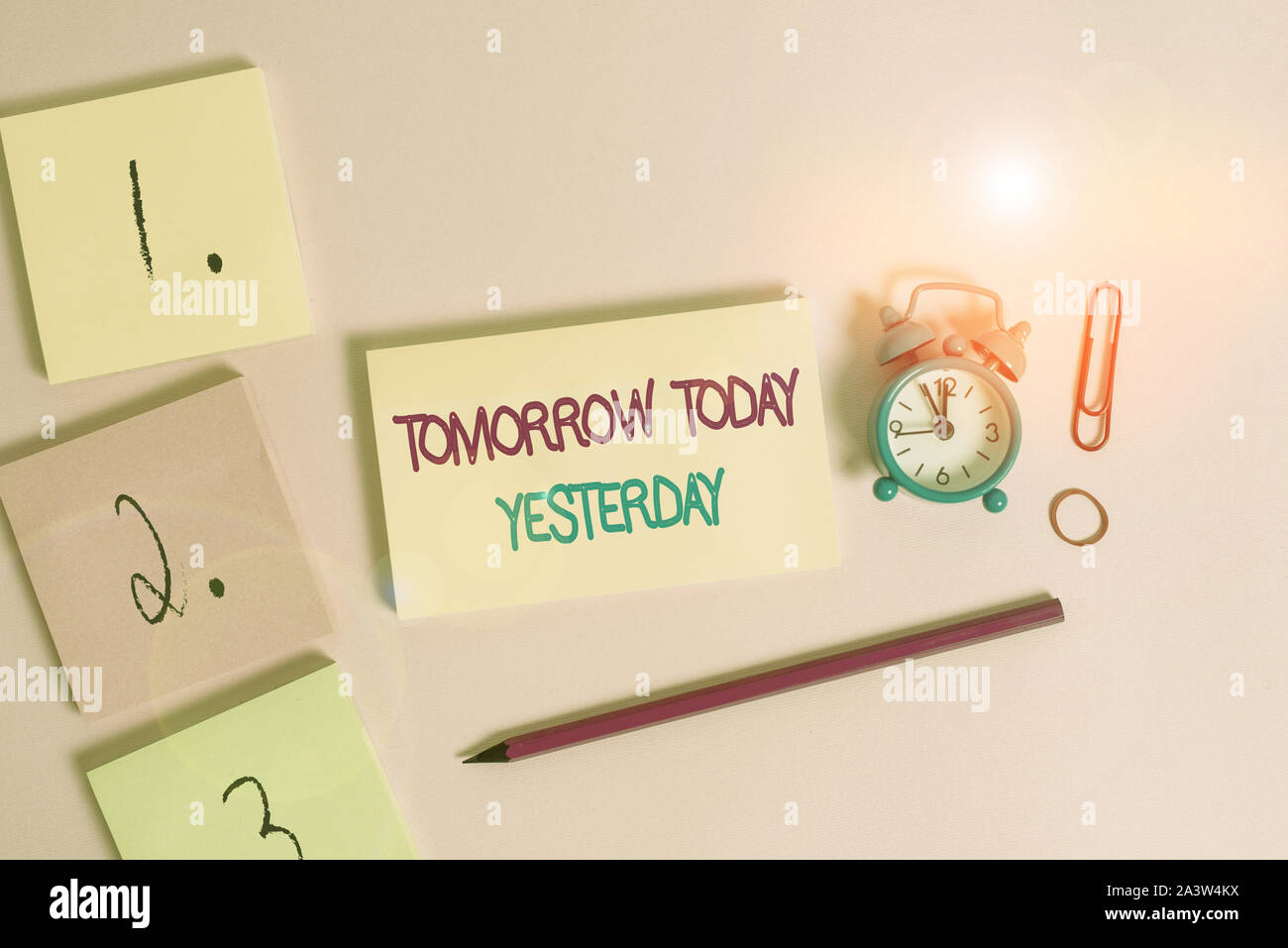 Writing note showing Tomorrow Today Yesterday. Business concept for ...