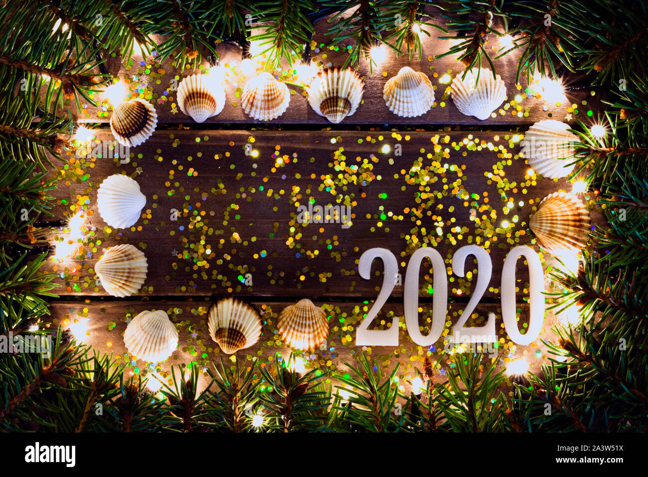 christmas background with tree and balls Stock Photo - Alamy