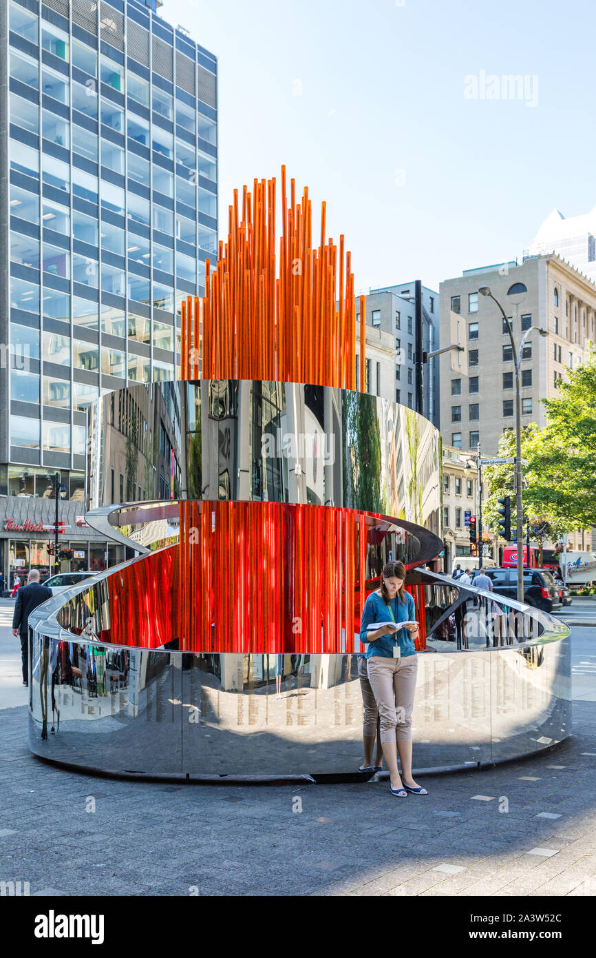 Sculpture downtown montreal quebec canada hires stock photography and