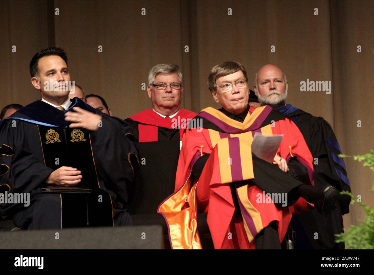 Dr. Ben Gutierrez and Dr. Ed Hindson (first row) during event at Liberty University in Lynchburg, VA, USA. Stock Photo
