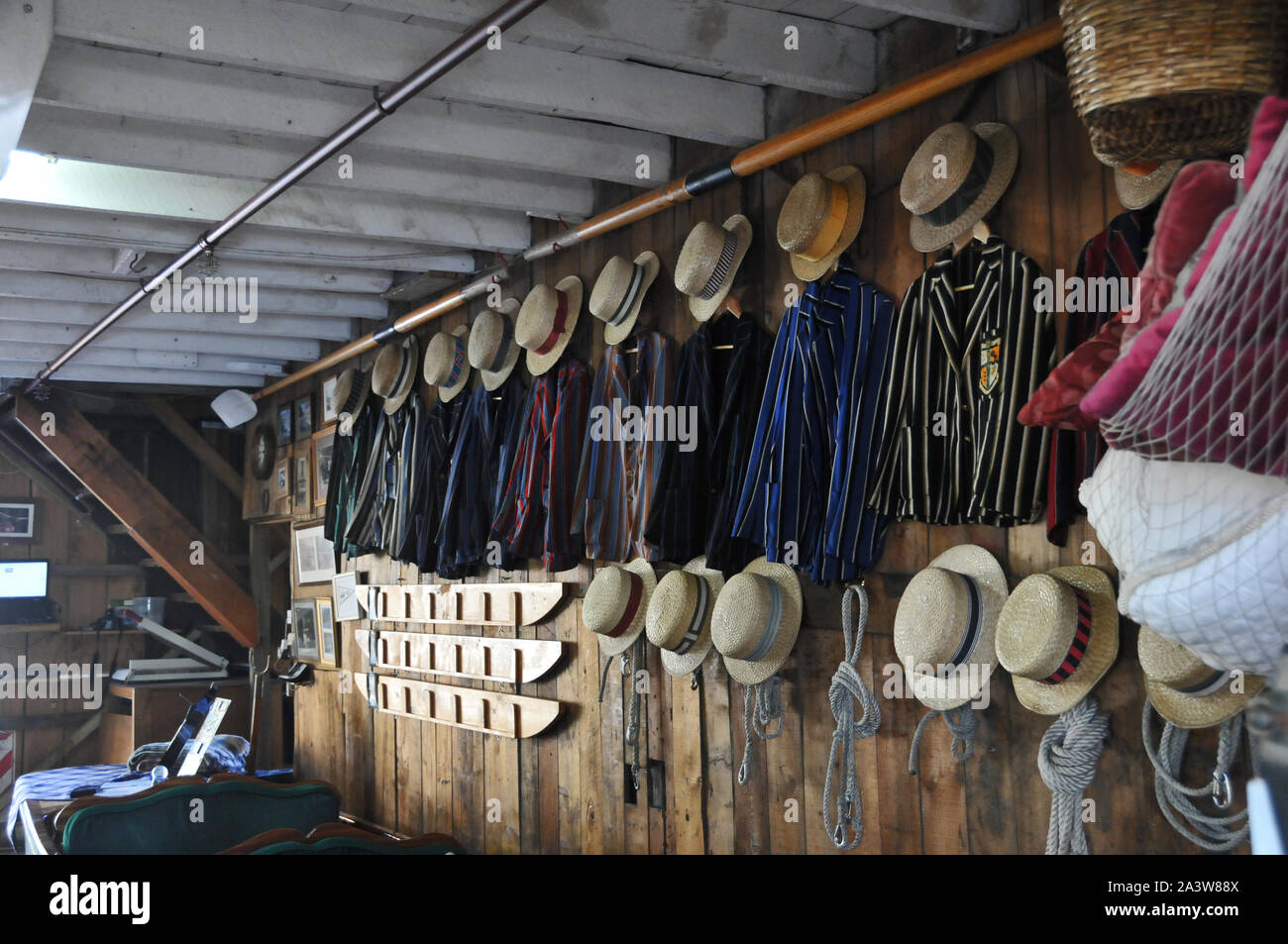 Around New Zealand - Interior view of the Boat Shed, Christchurch Botanic Garden Stock Photo