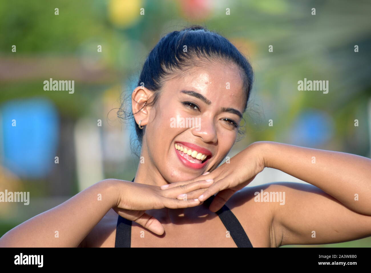 Smiling Attractive Filipina Female Stock Photo