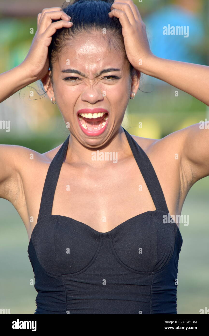 Stressed Beautiful Minority Person Stock Photo