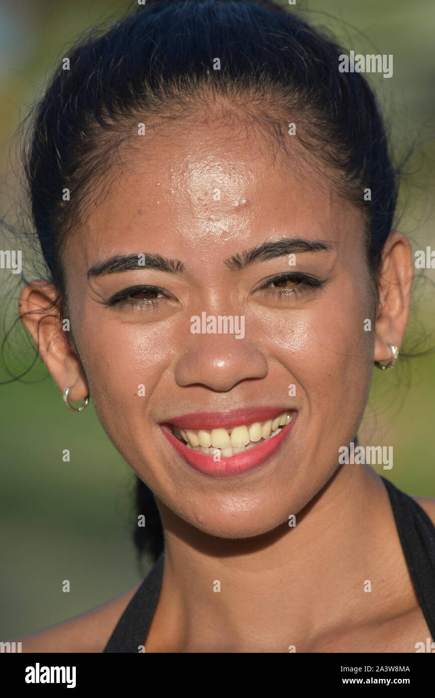 Smiling Beautiful Filipina Female Stock Photo