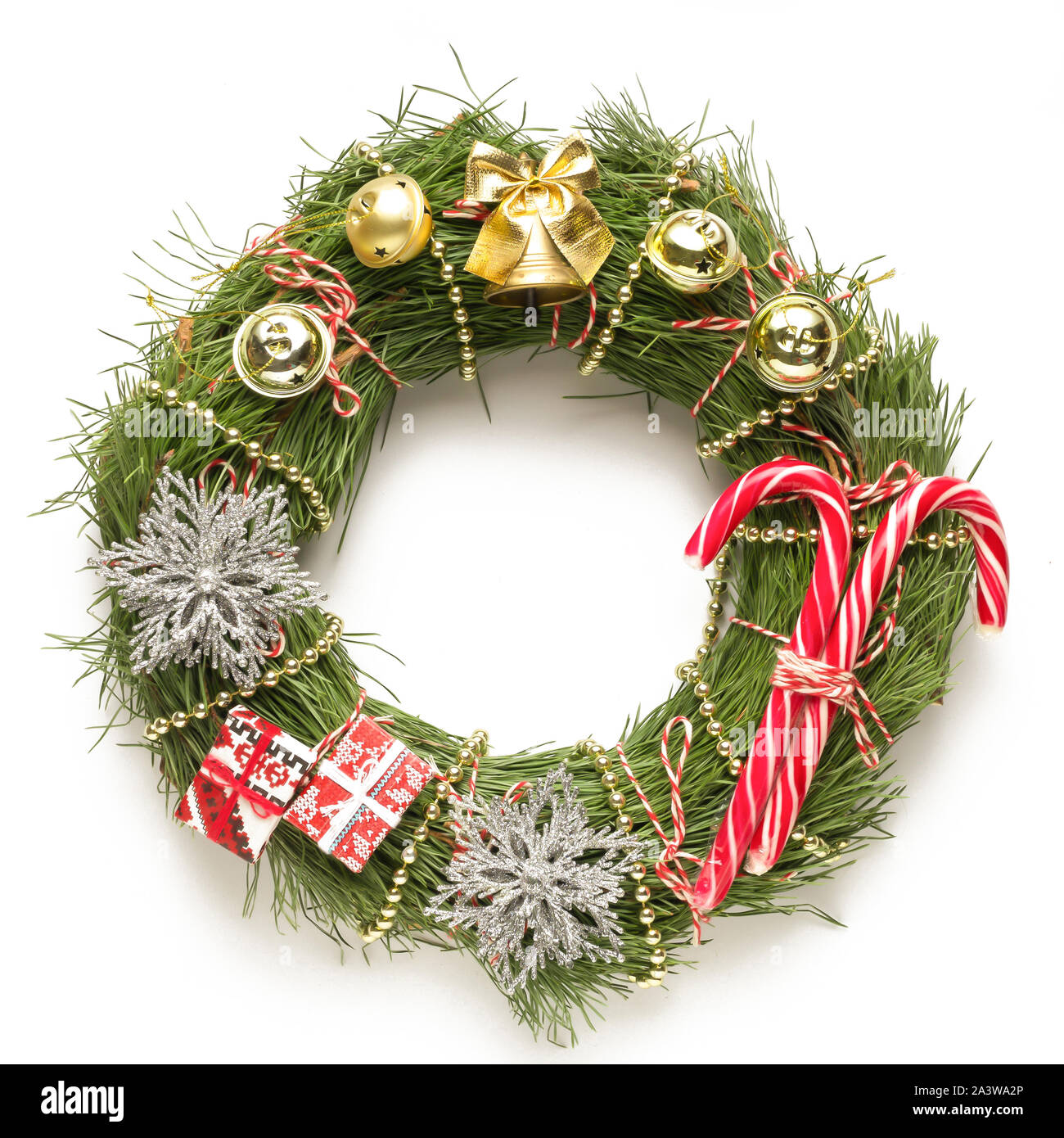 CHRISTMAS Wreath on a white background Stock Photo - Alamy
