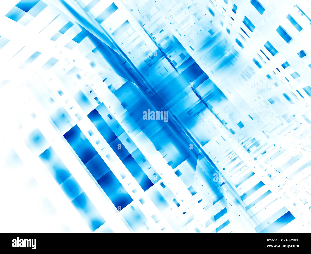 Abstract white and blue perspective background - digitally generated 3d ...
