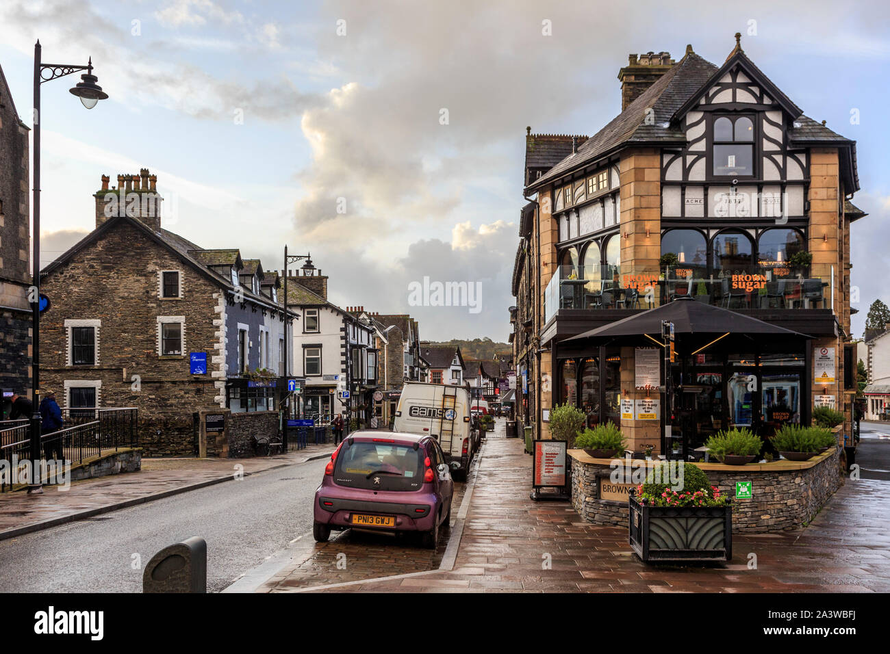 windermere town centre, lake district national park, cumbria, england, uk gb Stock Photo