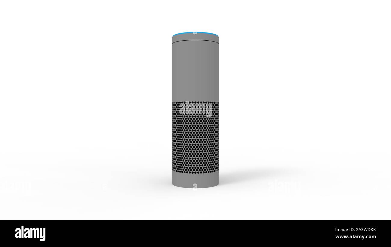 Speaker Rendeing 3d rendering of a collection of smart speakers on white background ...