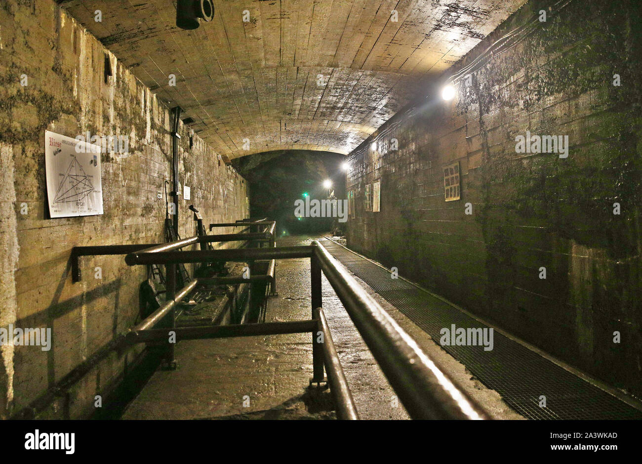 Rzeczka, Poland. 10th Oct, 2019. Riese (Giant) is the code name for a construction project of Nazi Germany in 1943-1945, consisting of seven underground structures located in the Owl Mountains in Lower Silesia, previously Germany, now a territory of Poland. From 1943, the Germans were undertaking large-scale construction works known as the Project Riese in the region of the Owl Mountains. The construction was never finished and what remains today is a number of constructions, the purpose of which is still uncertain. According to one theory, the valuables looted by the Nazis during World War Stock Photo