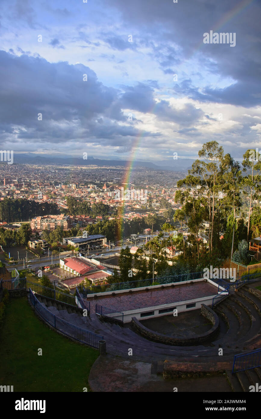 Beautiful rainbow, Cuenca, Ecuador Stock Photo