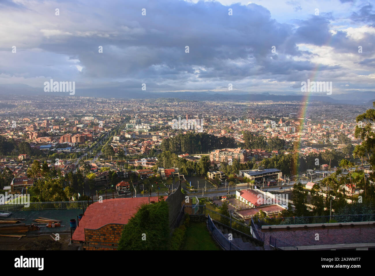 Beautiful rainbow, Cuenca, Ecuador Stock Photo
