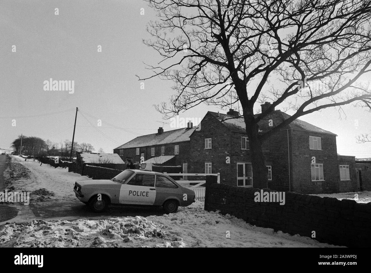 A Police Car Outside Pottery Cottage Eastmoor Chesterfield