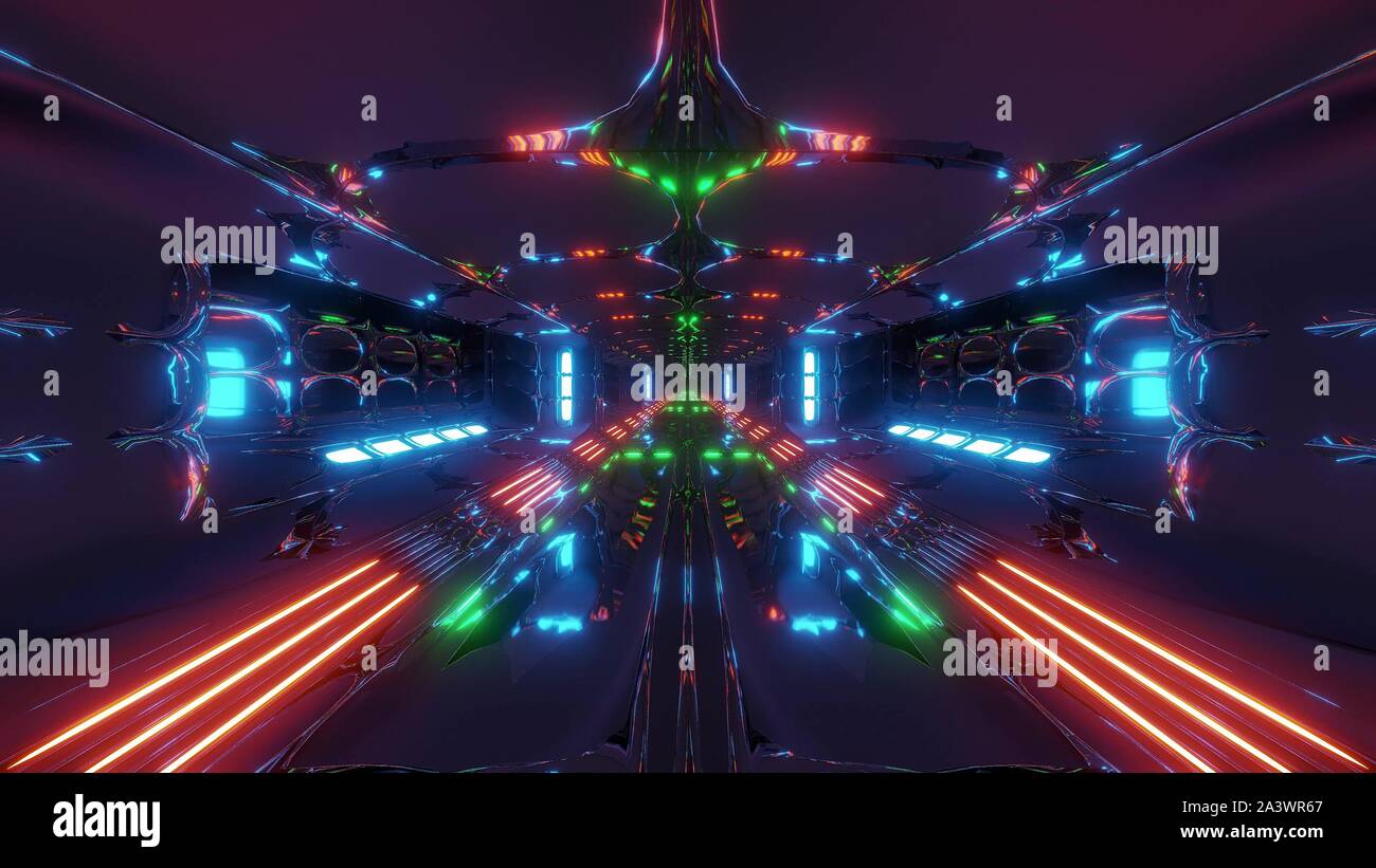 Futuristic Scifi Alien Tunnel Building 3d Rendering Wallpaper