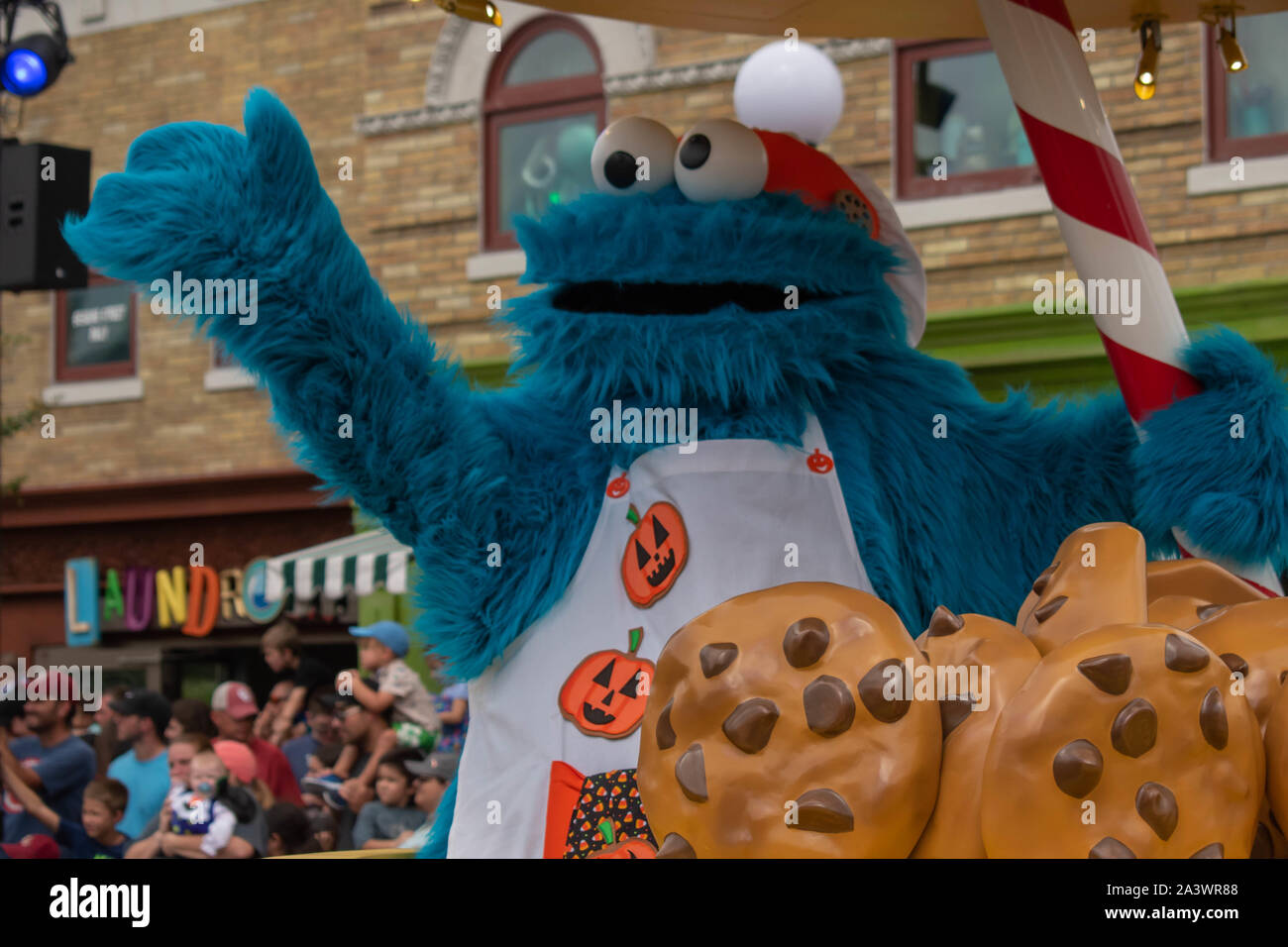Orlando, Florida. September 21, 2019. Cookie Monster in Halloween