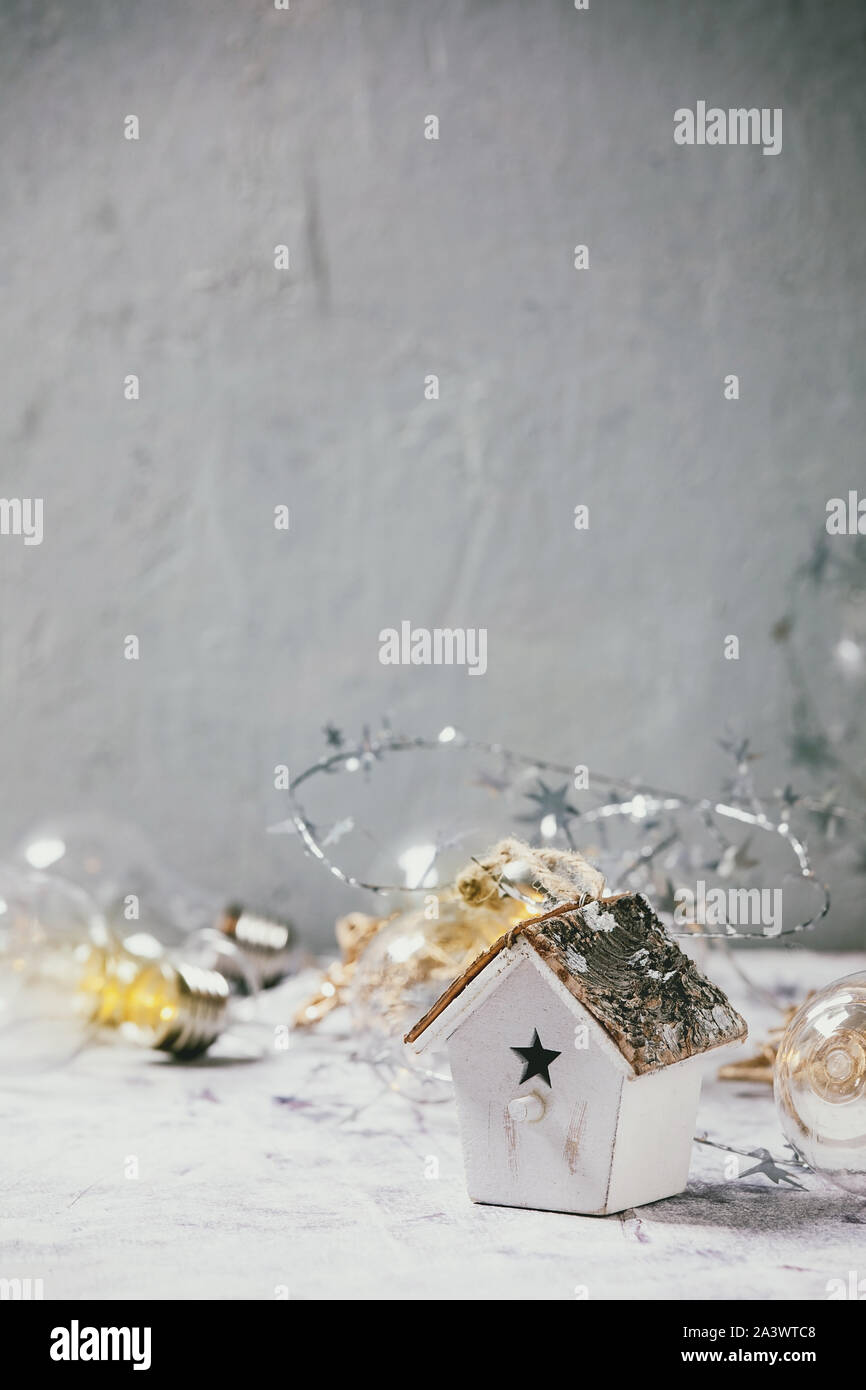 Christmas toy birdhouse Stock Photo Alamy