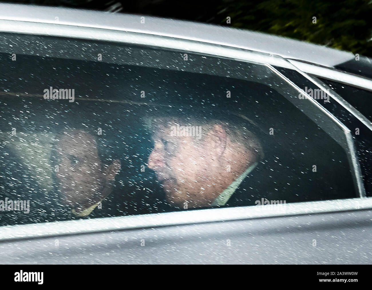 Prime Minister Boris Johnson leaves Thornton Manor, a luxury wedding venue on The Wirral, in Cheshire, where he and Taoiseach Leo Varadkar held a meeting in a bid to break the Brexit deadlock as the departure deadline looms. Stock Photo