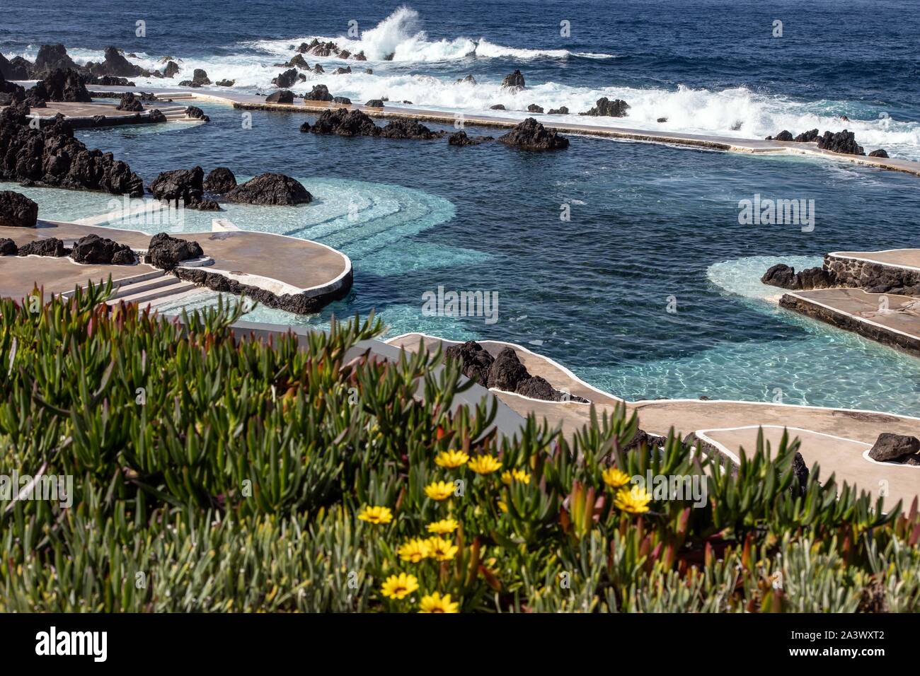 NATURAL POOLS IN THE VOLCANIC ROCK, PORTO MONIZ, ISLAND OF MADEIRA ...