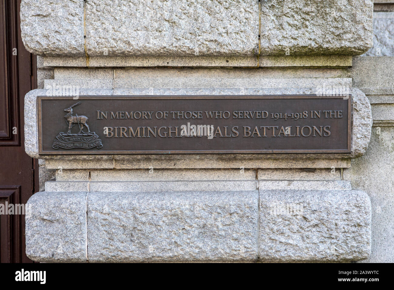 Birmingham, UK - September 20th 2019: A Plaque Located In The City Of ...