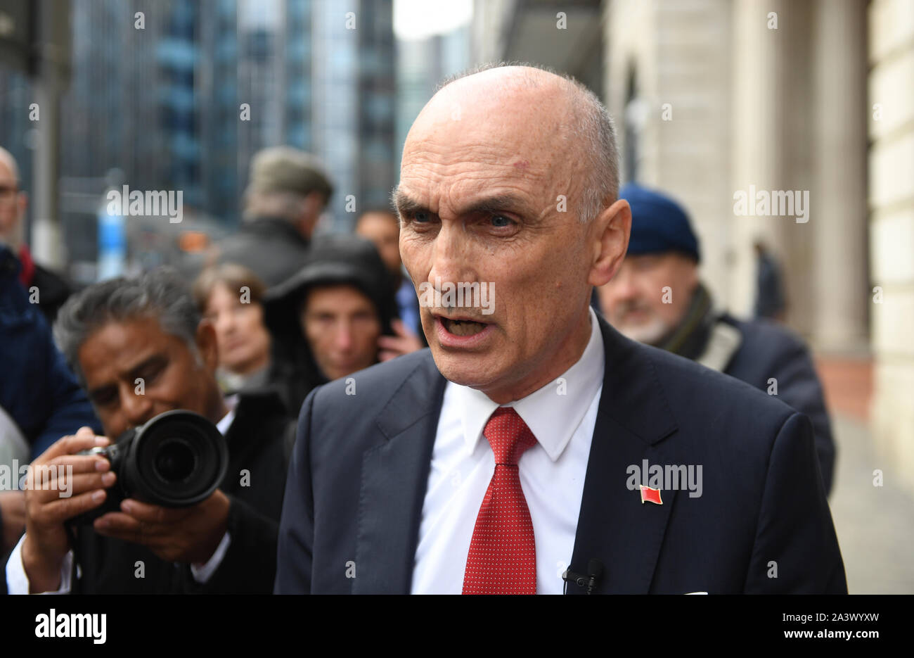 Chris Williamson outside the Birmingham Civil Justice Centre where he lost his High Court bid to be reinstated to the Labour Party after he was suspended over allegations of anti-Semitism. Stock Photo