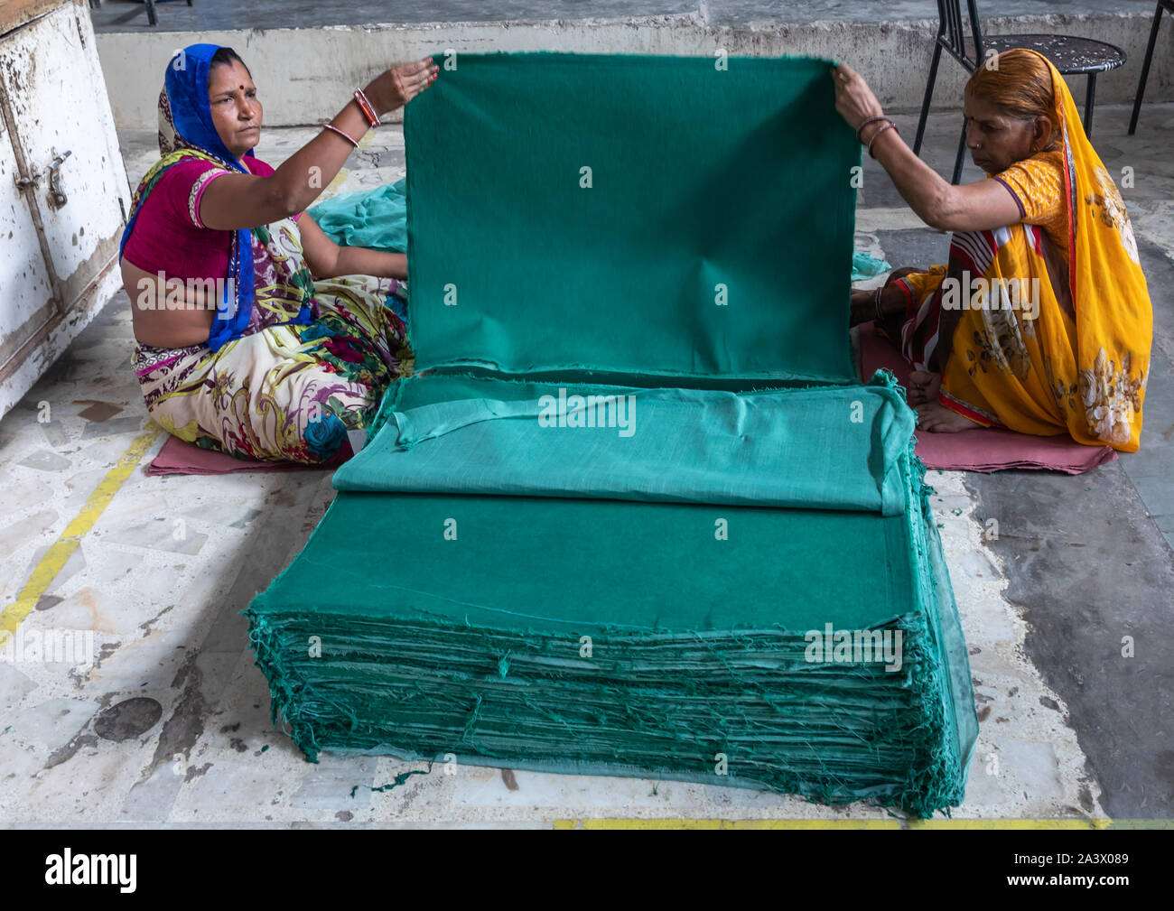 Indian workers in Salim's paper handmade paper factory, Rajasthan