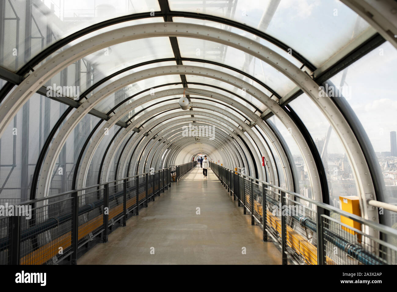 A pedestrian walkway in the Pompidou Centre in Paris, France. Stock Photo