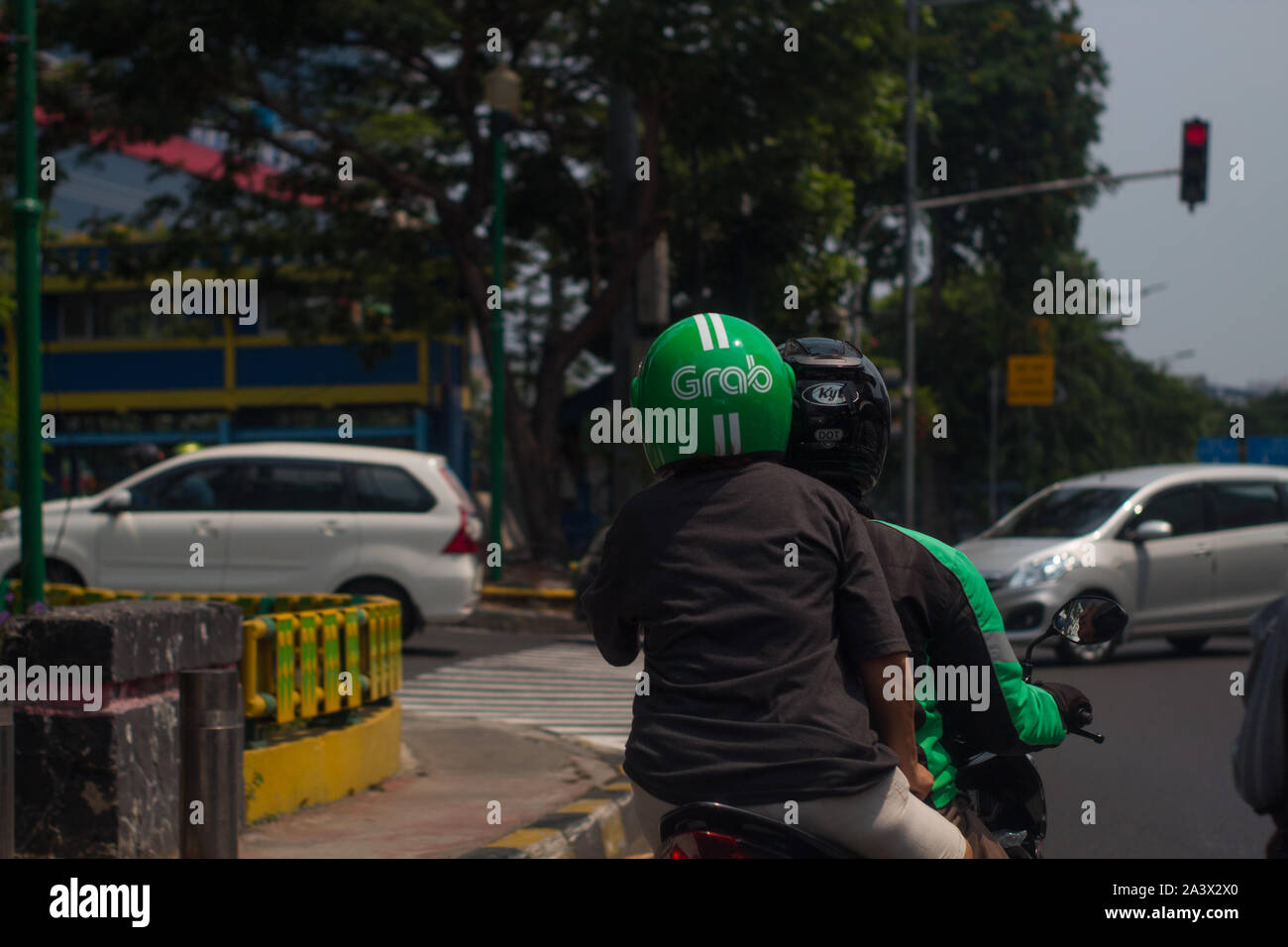 Grab driver driving a customer to the destination Stock Photo Alamy