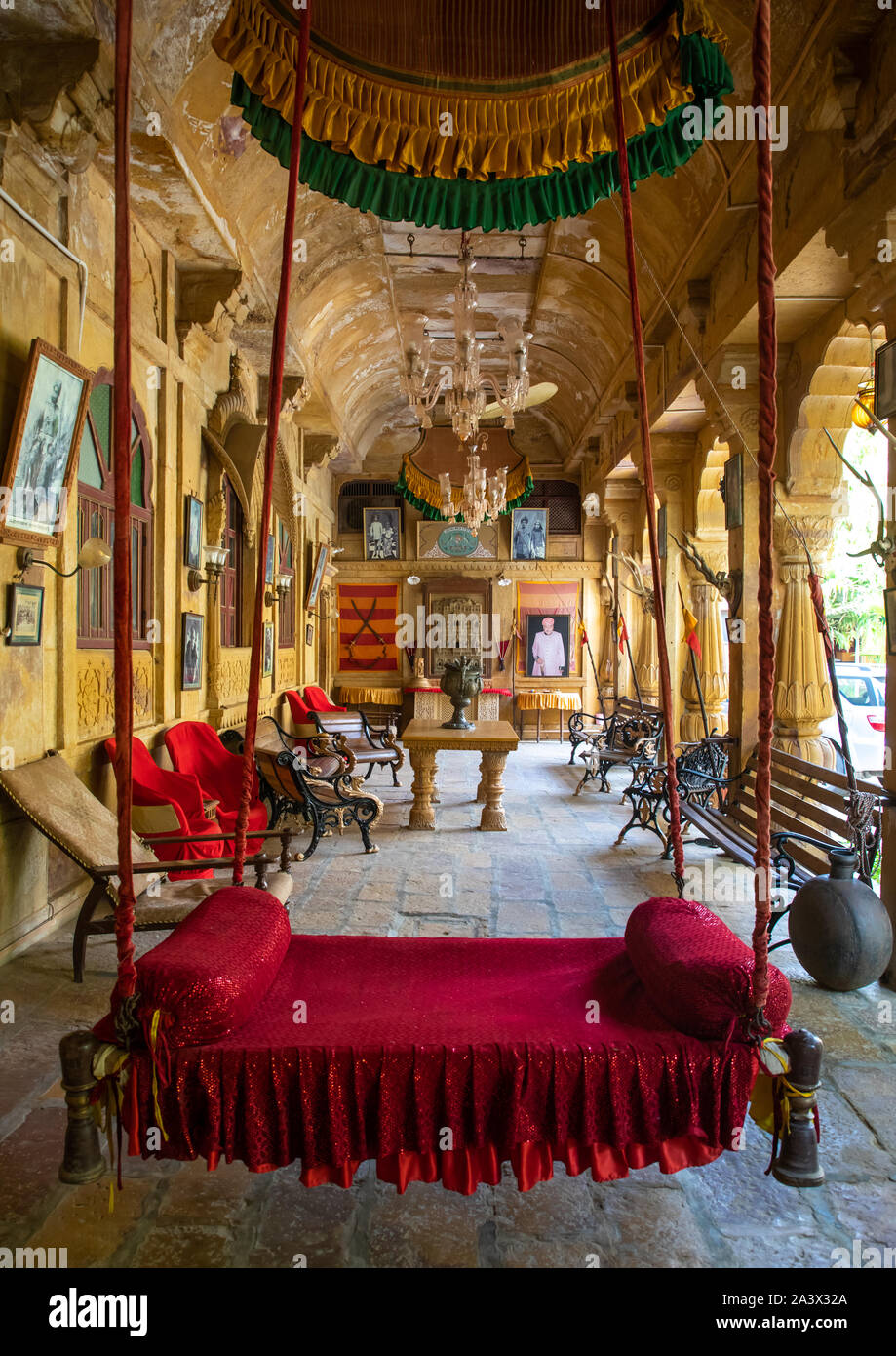 Furnitures inside an old haveli, Rajasthan, Jaisalmer, India Stock ...