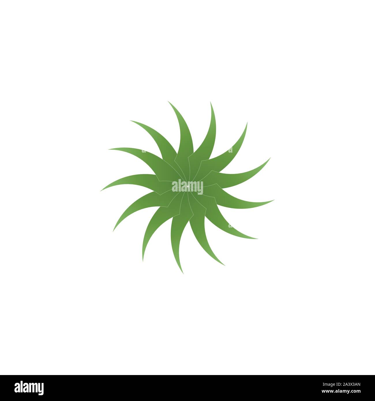 Green leaf logo. Vector technology icon illustration - vector Stock Vector