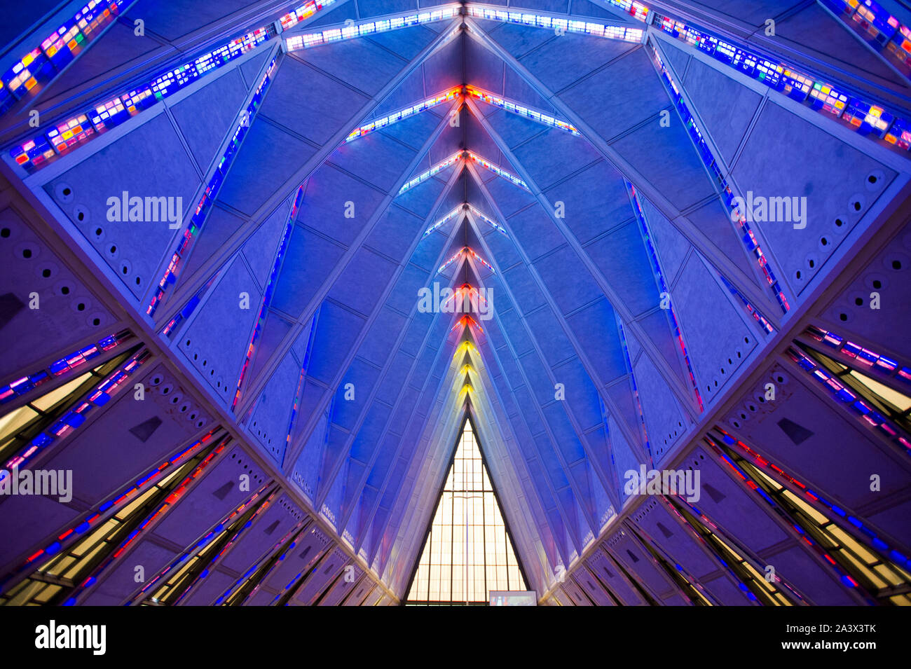 Interior detail of the United States Air Force Academy Chapel in ...