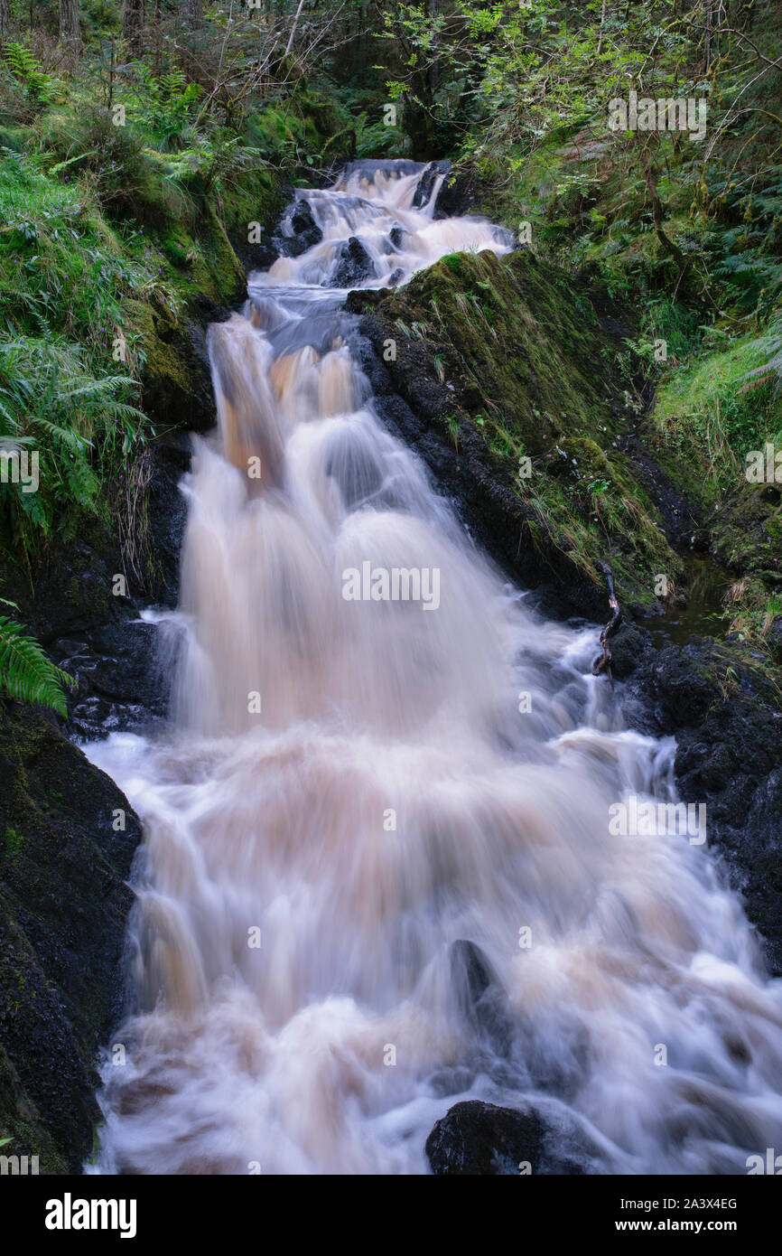 Waterfalls on the Kennick Burn, Dumfries and Galloway, Scotland Stock