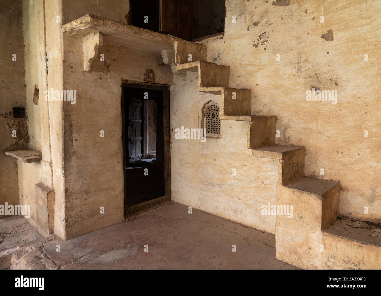 Taragarh fort stairs in a room, Rajasthan, Bundi, India Stock Photo Alamy