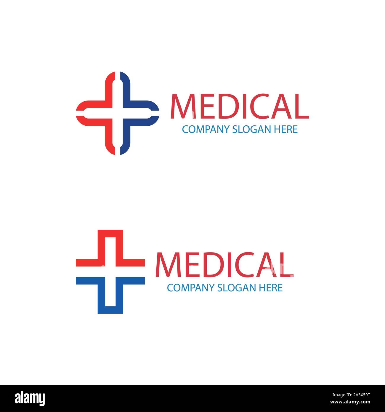 Cross plus medical logo icon design Royalty Free Vector