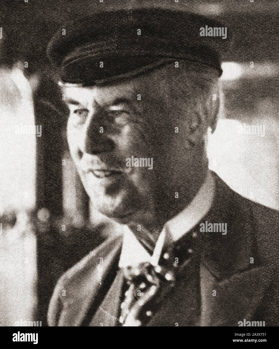 Sir Thomas Johnstone Lipton, 1st Baronet, 1848 – 1931.  Scotish self-made man, merchant, and yachtsman.  From The Pageant of the Century, published 1934. Stock Photo
