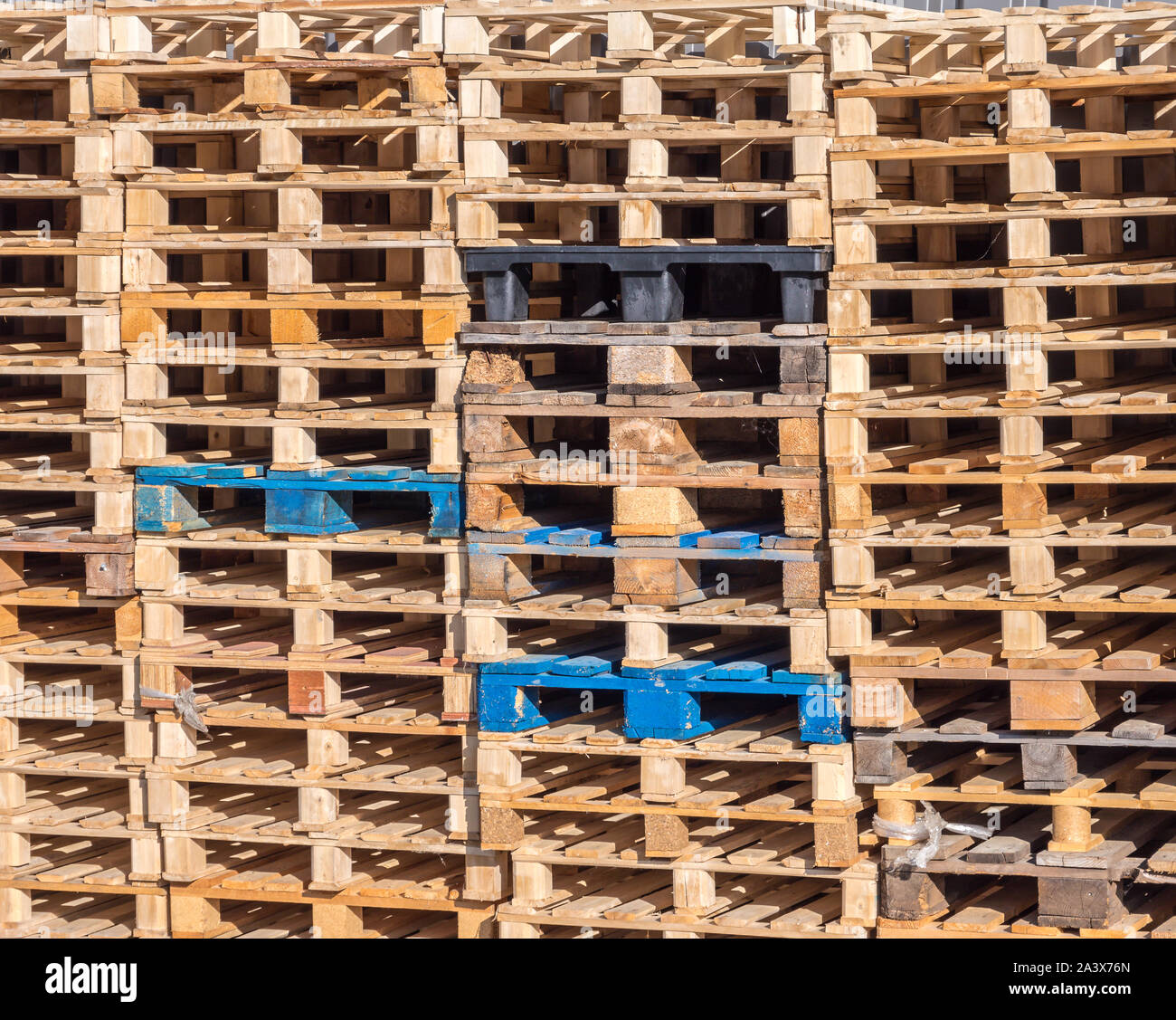 Wooden pallets in logistics Stock Photo Alamy